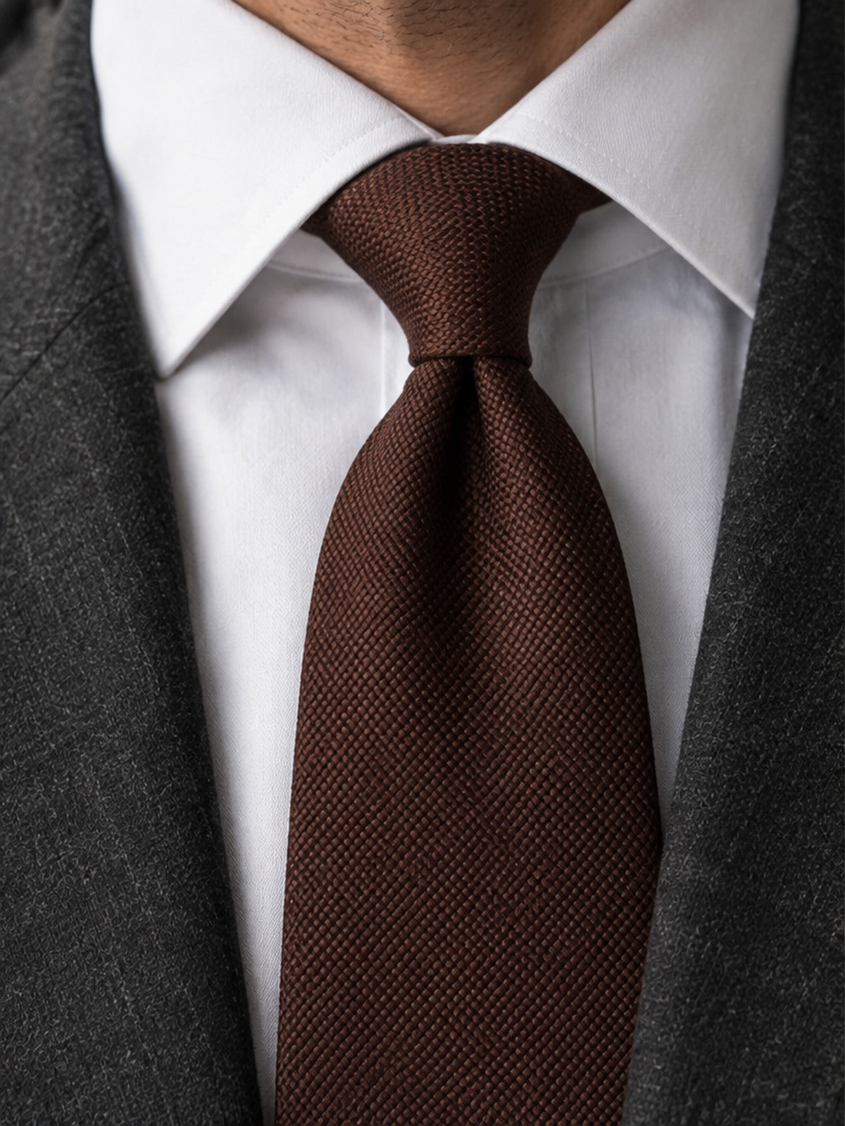 Corbata Esencial Textura - Chocolate