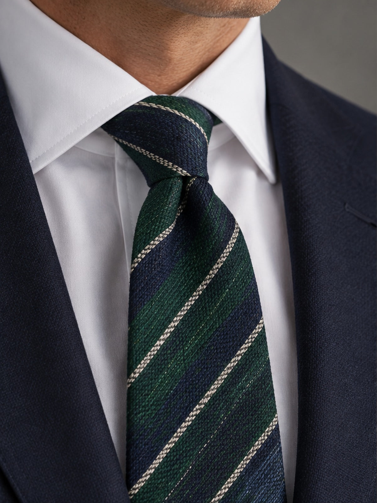Corbata Rayas Regimental - Verde y Azul