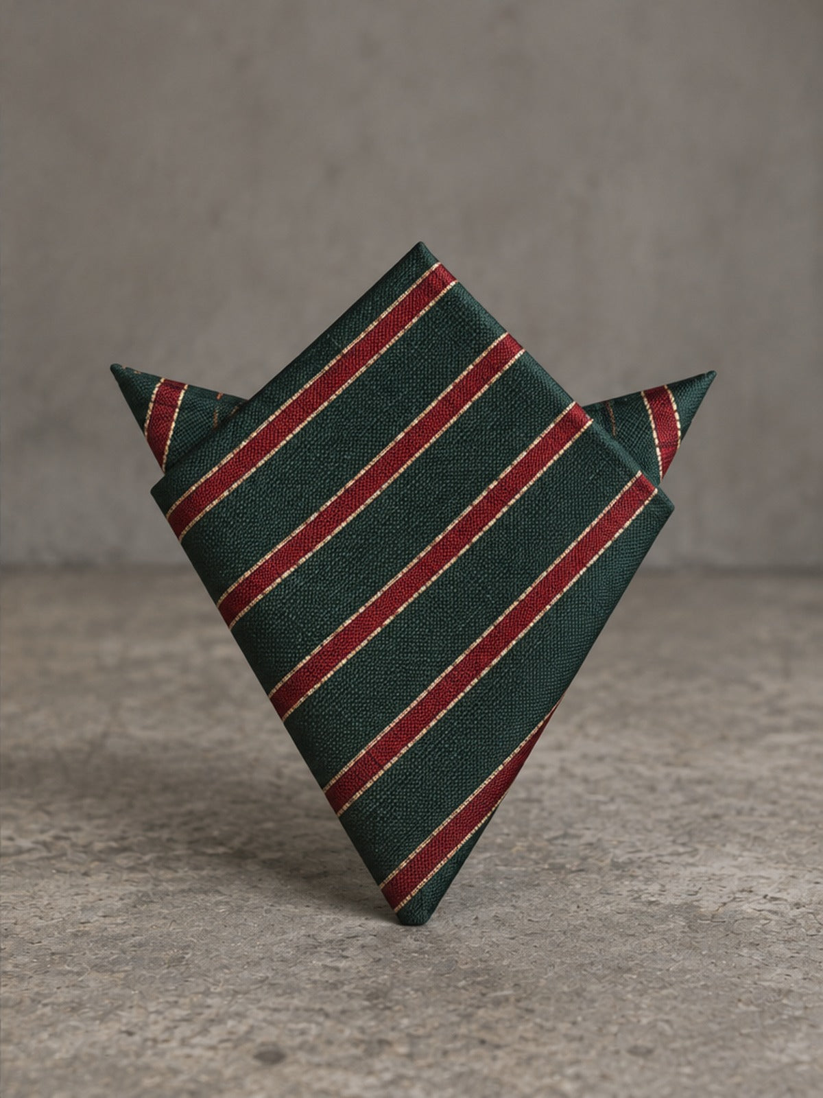 Pañuelo de bolsillo - Verde rayas rojas