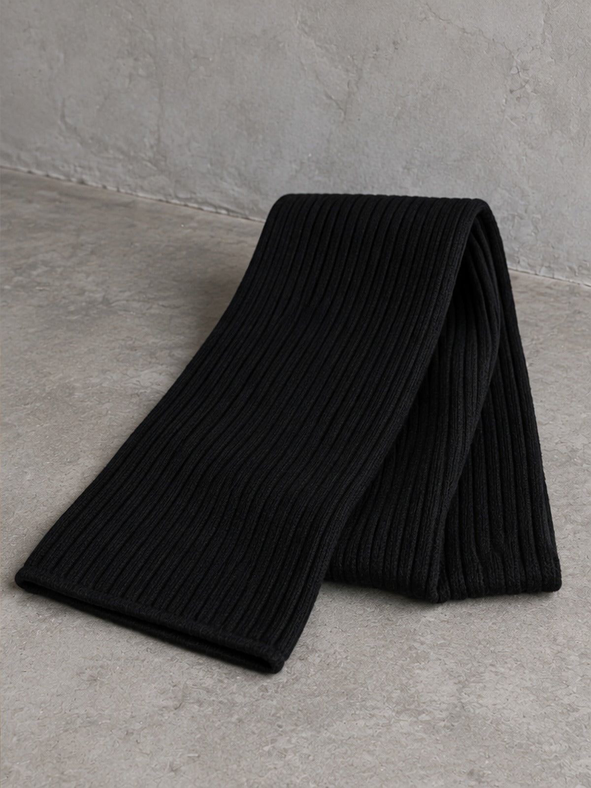 Bufanda Acanalada Esencial - Negro