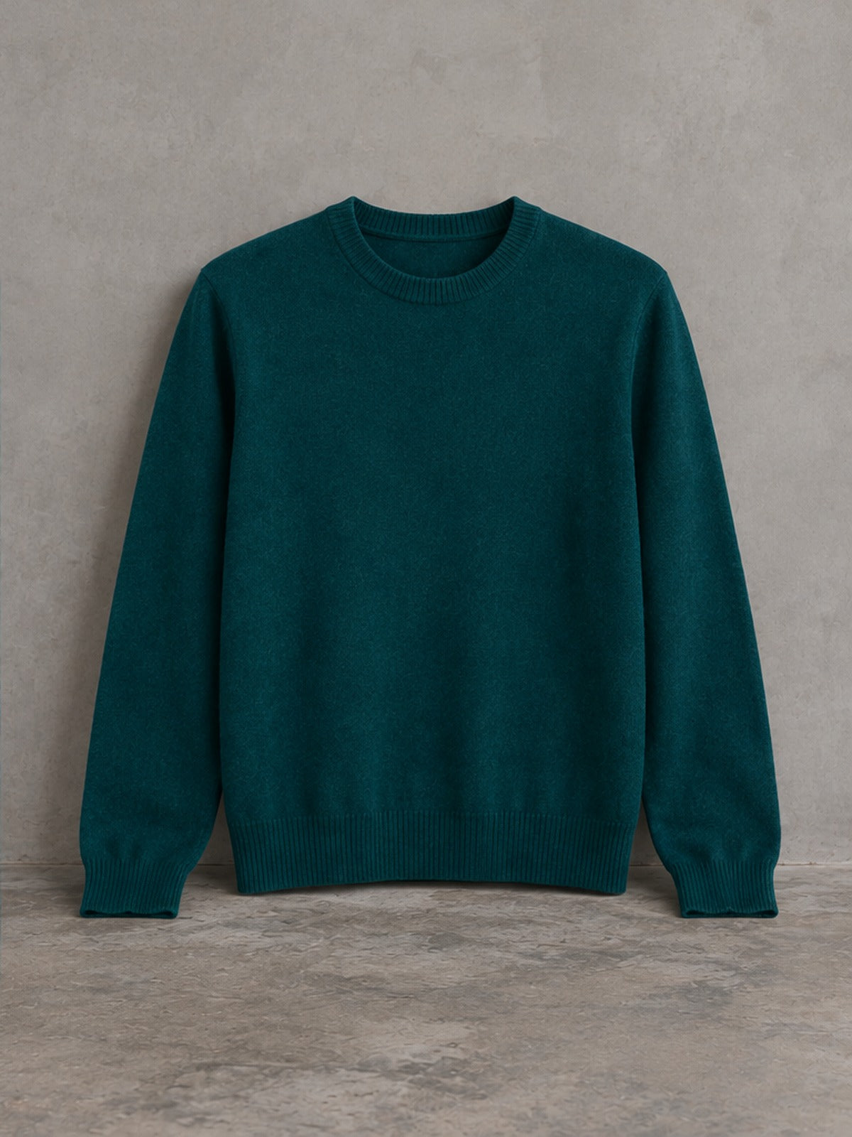Jersey Elegante Cuello Redondo - Verde petróleo