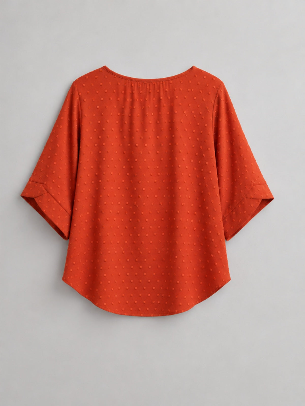 Blusa Texturizada con Manga de Campana - Terracota