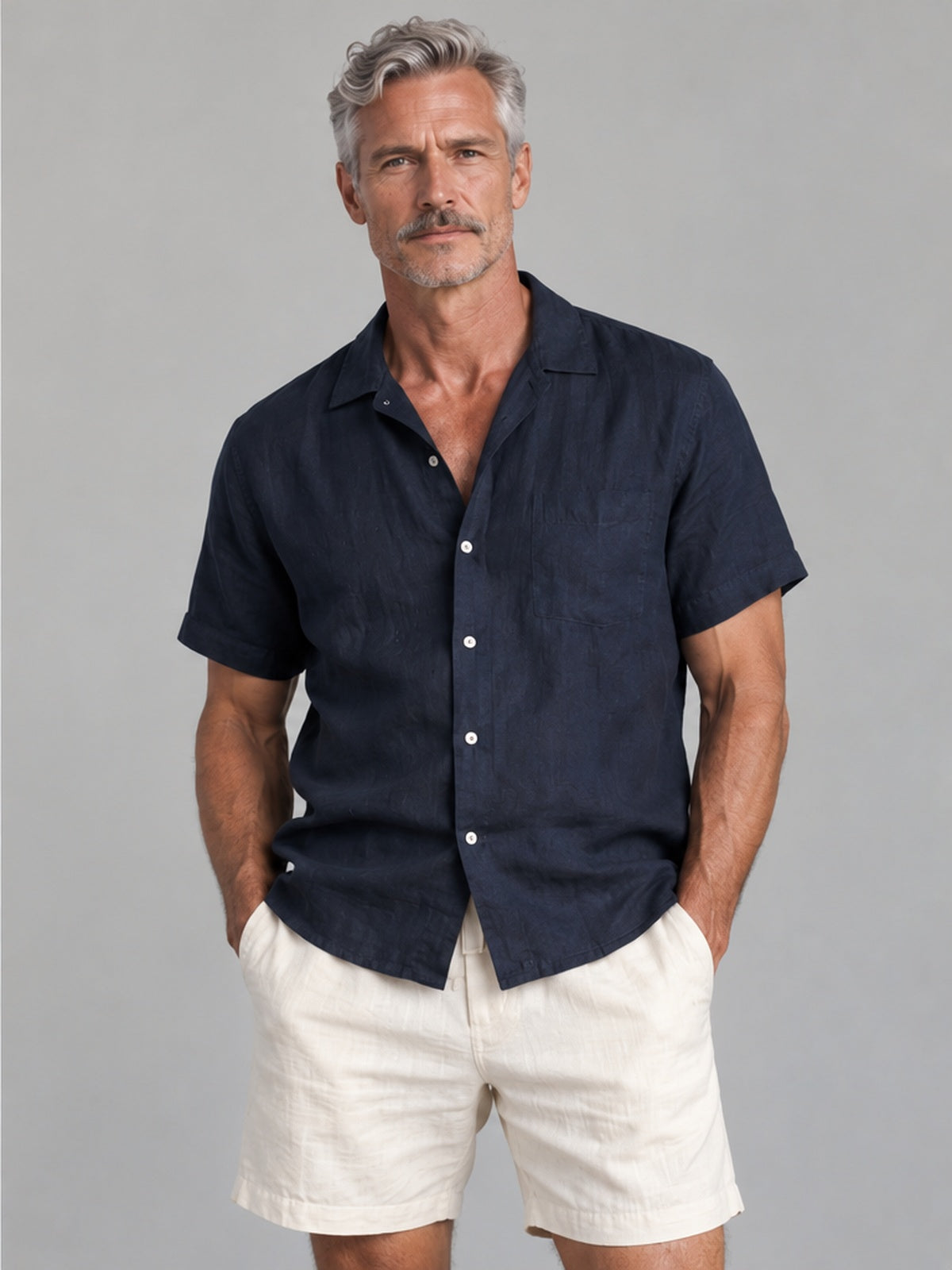 Bermuda Corta Elegante - Blanco Roto