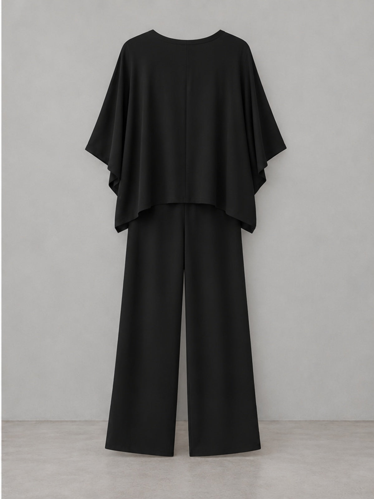 Conjunto Top Oversize y Pantalón Ancho Elegante - Negro