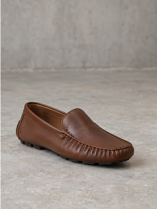 Mocasín Fruncido Elegante Suave - Marrón
