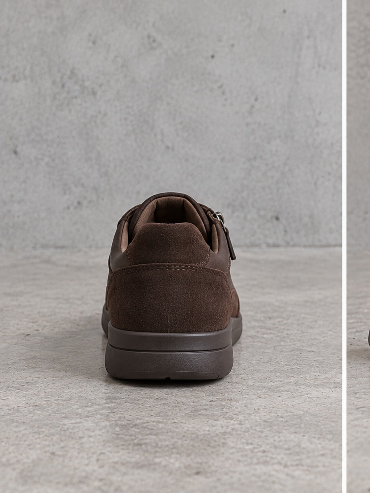 Zapatilla Casual Cremallera - Marrón Oscuro
