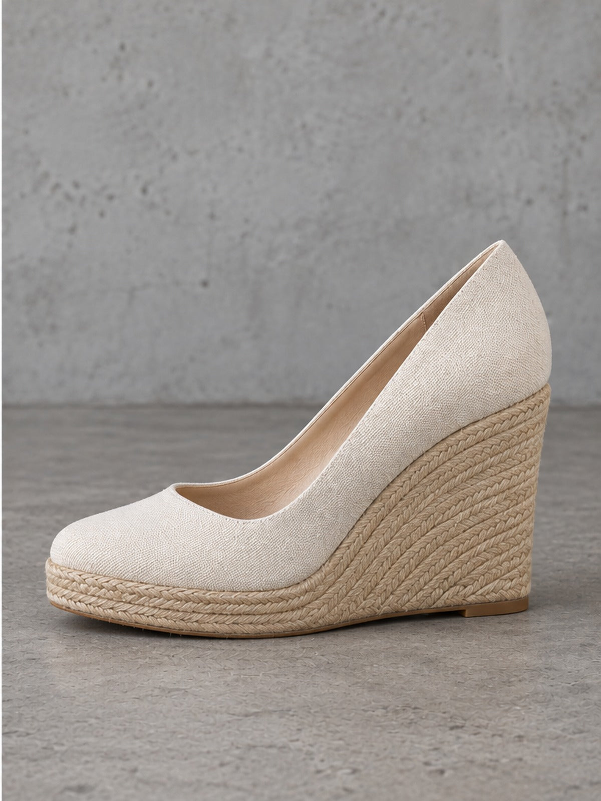 Zapato Tacón Cuña - Blanco Crudo