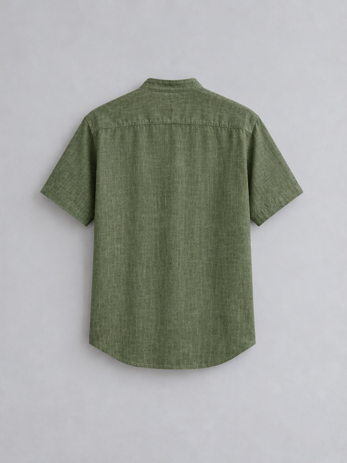 Camisa Cuello Mao de Manga Corta - Verde