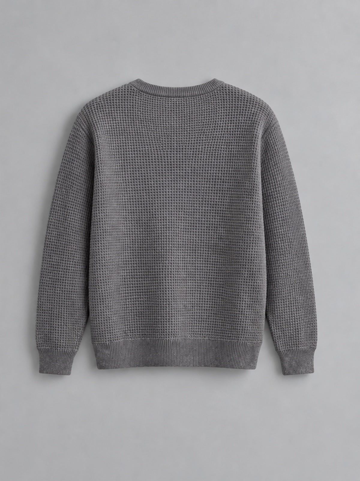 Camiseta Waffle de Manga Larga - Gris