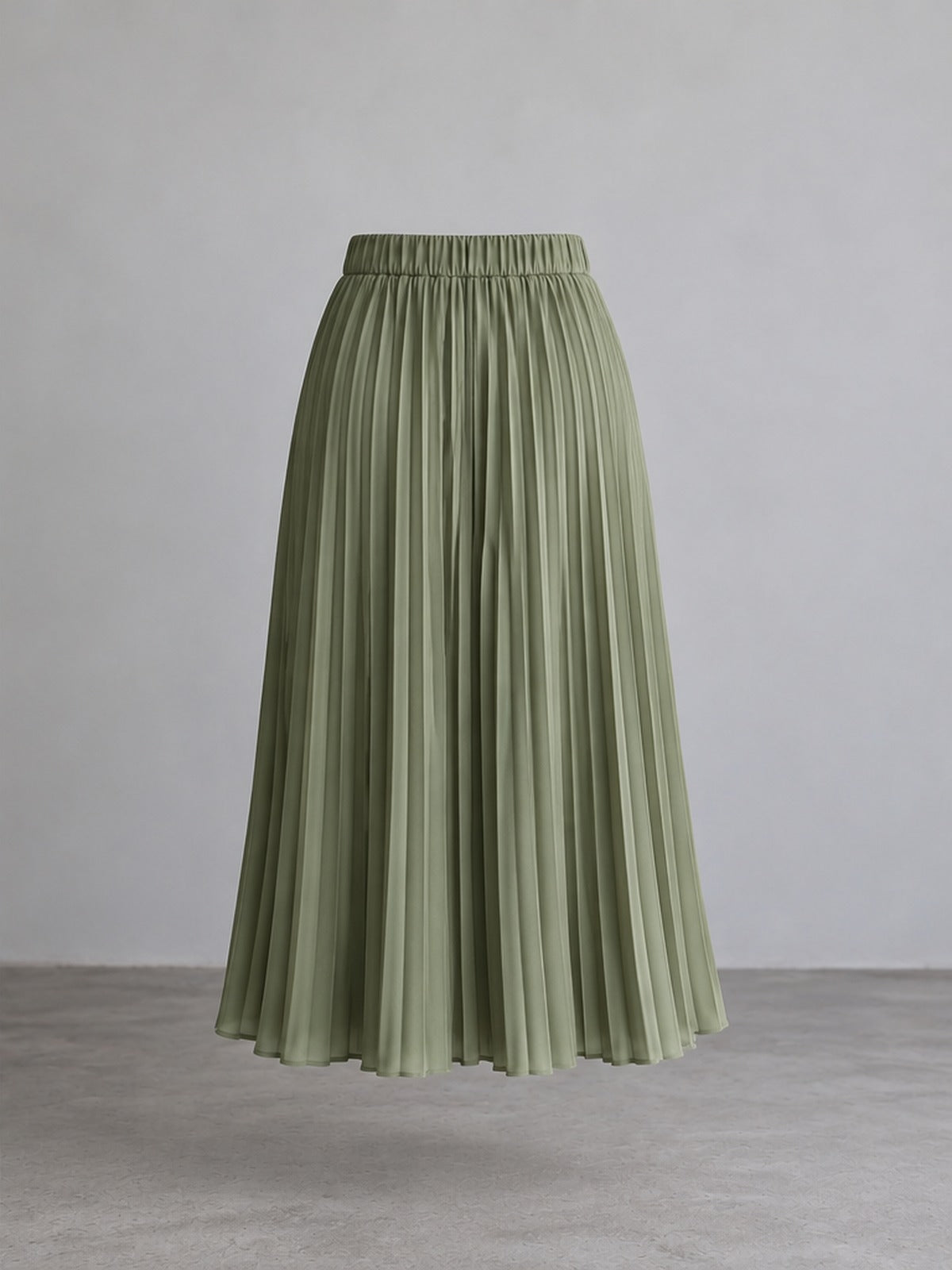 Falda Midi Plisada - Verde Salvia
