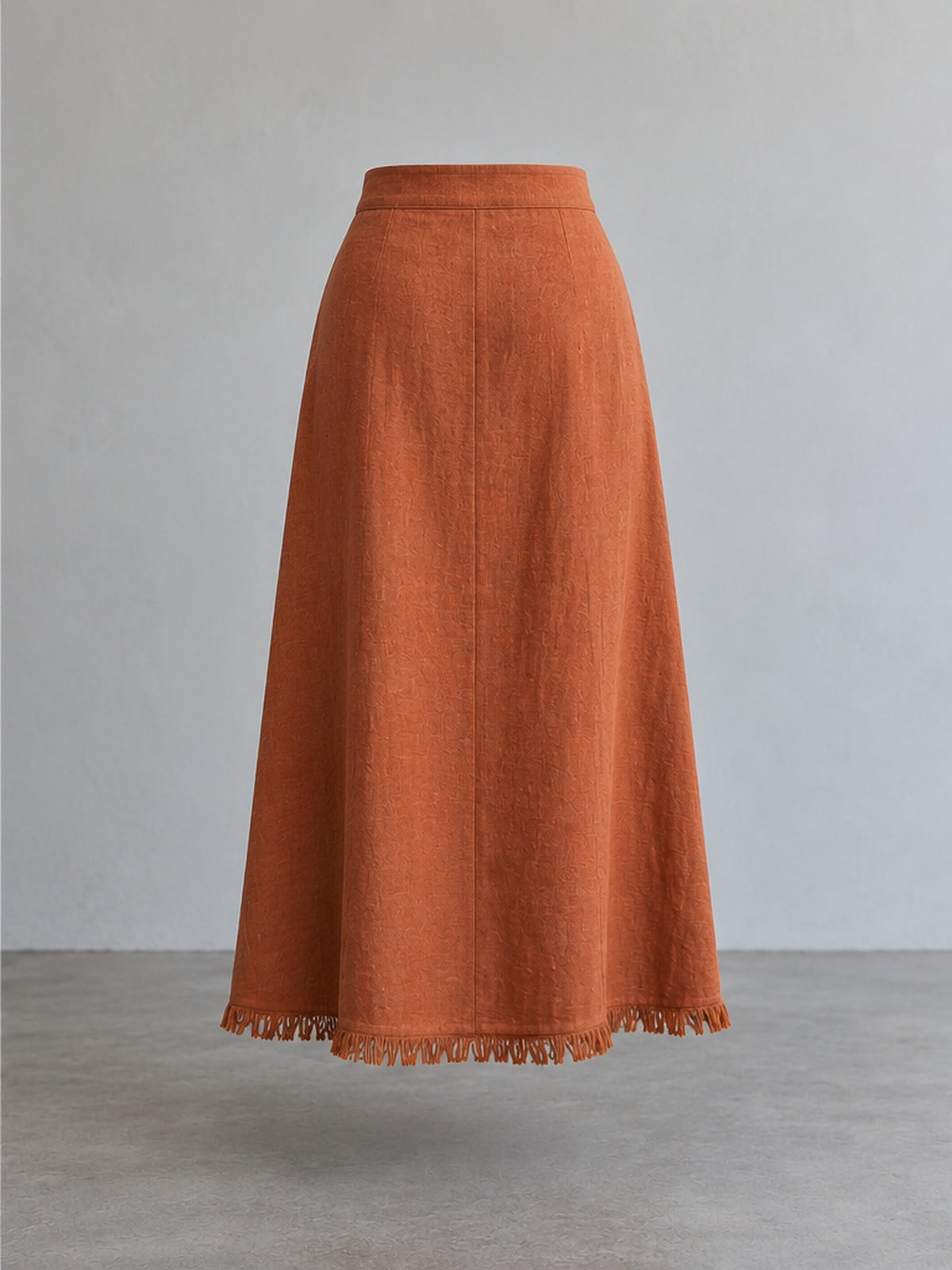 Falda Midi Flecos Elegante - Terracota