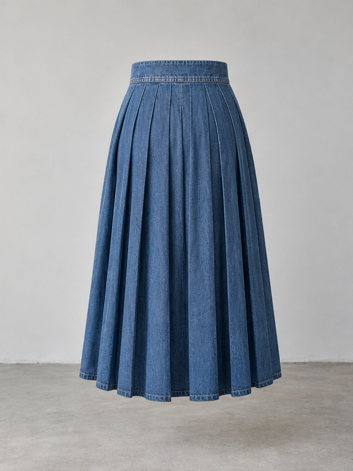 Falda Vaquera Plisada - Azul Índigo