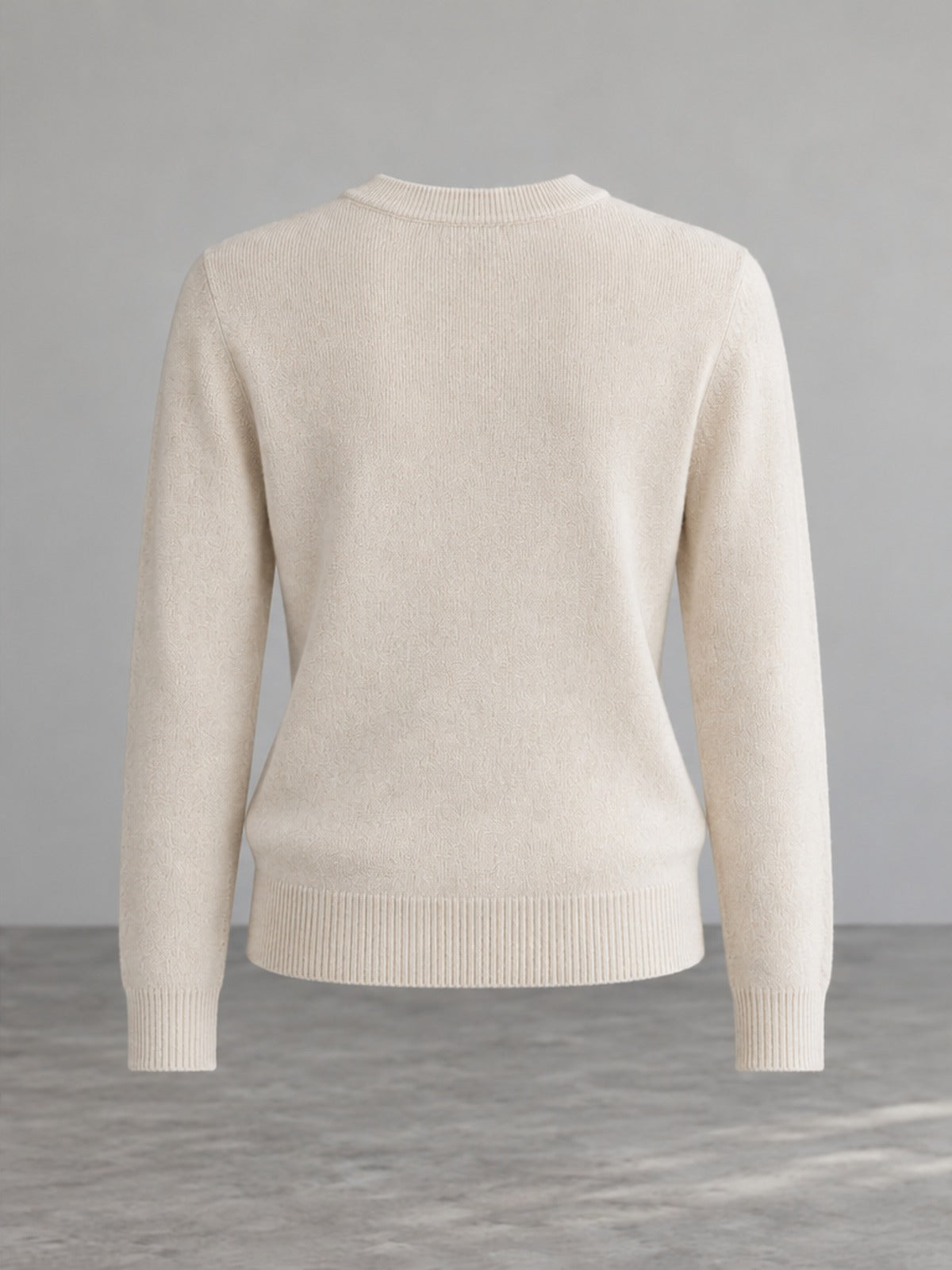 Jersey Cuello Redondo Elegante - Crema