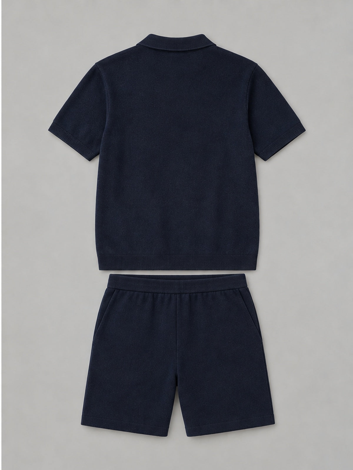 Conjunto Polo y Bermuda de Punto - Azul Marino