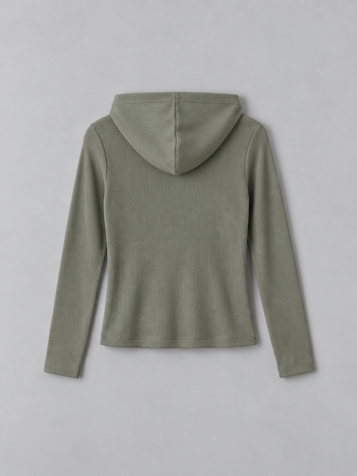 Camiseta Canalé con Capucha - Verde Salvia