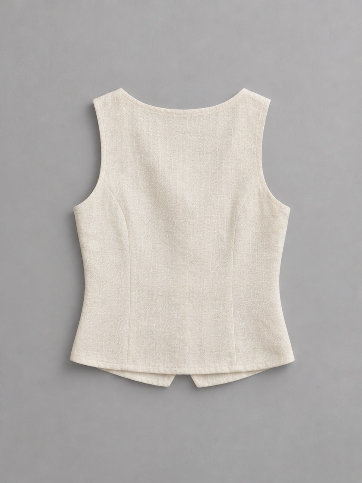 Camiseta Botones Sin Mangas - Blanco Roto