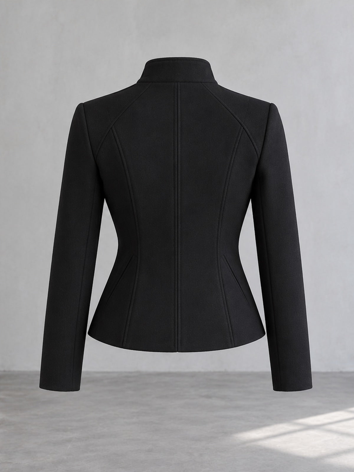 Chaqueta Esculpida Cremallera - Negro