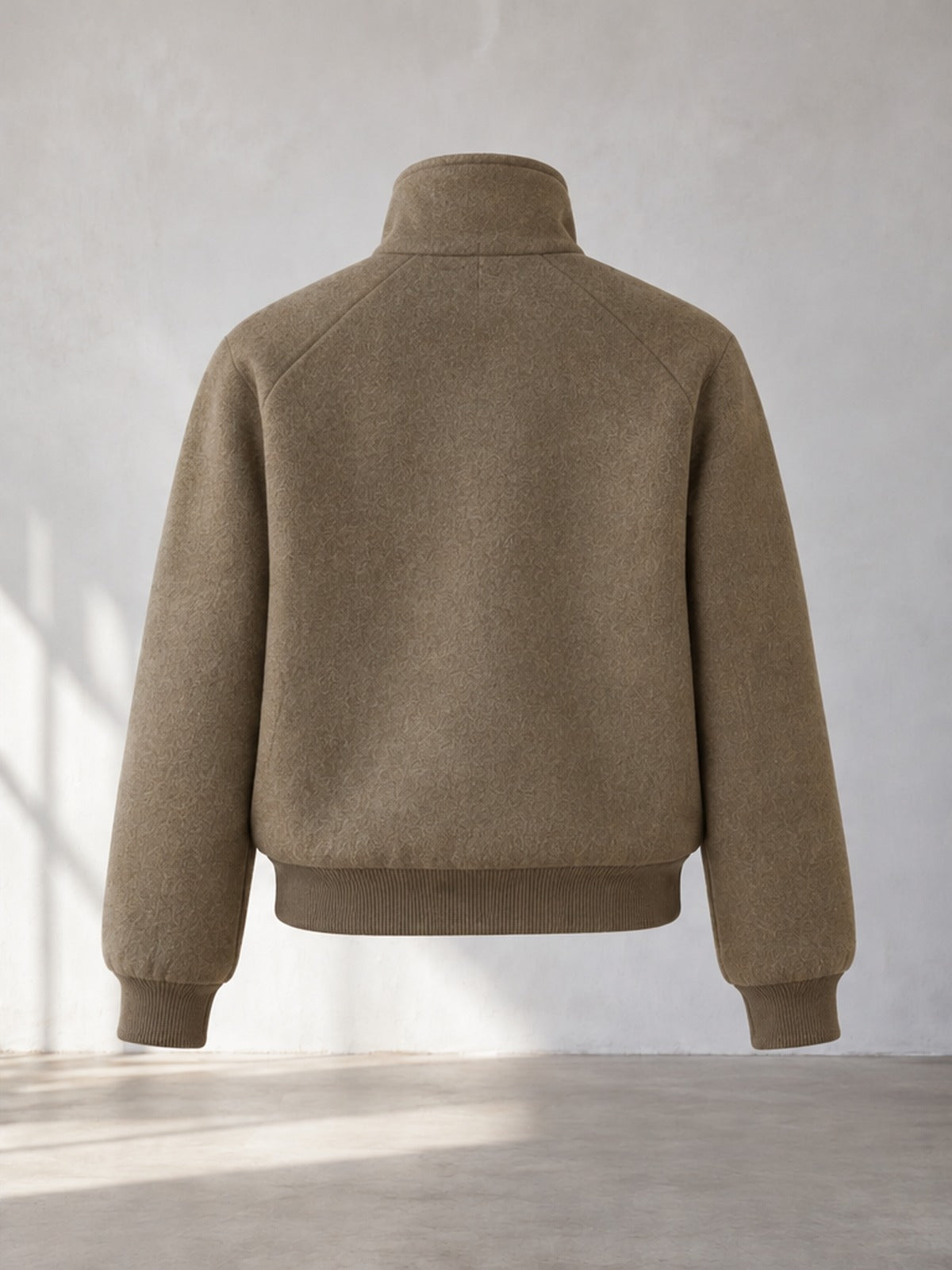 Cazadora Bomber Elegante Cuello Alto - Caqui