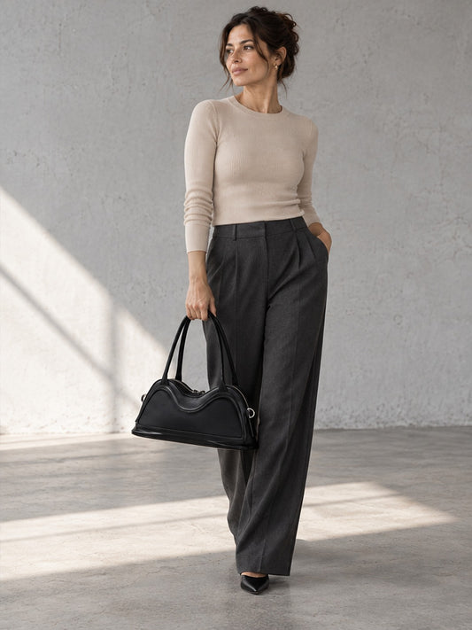 Bolso de Hombro Ondulado - Negro