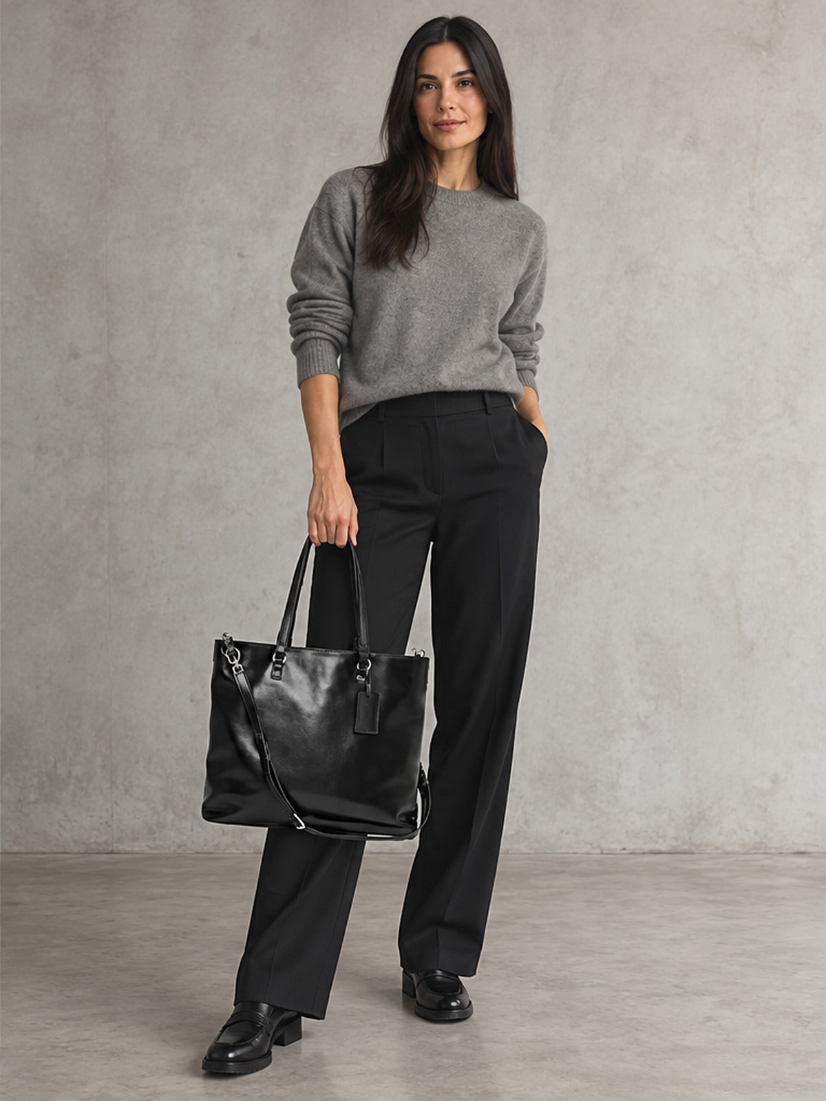 Bolso Tote Elegante Brillo - Negro