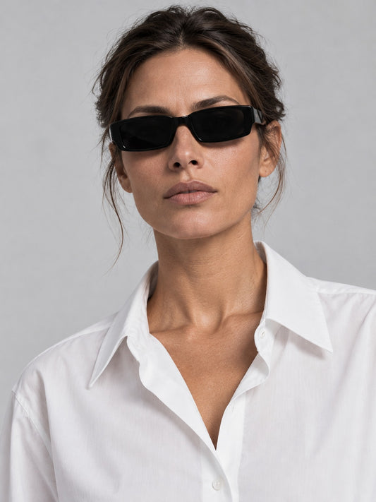 Gafas de Sol Rectangulares - Negro