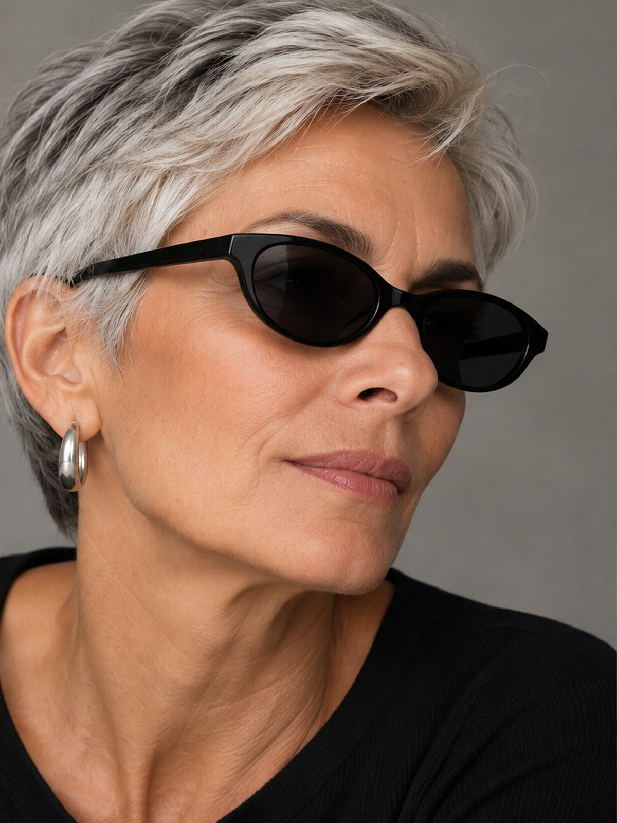 Gafas de Sol Ovaladas - Negro