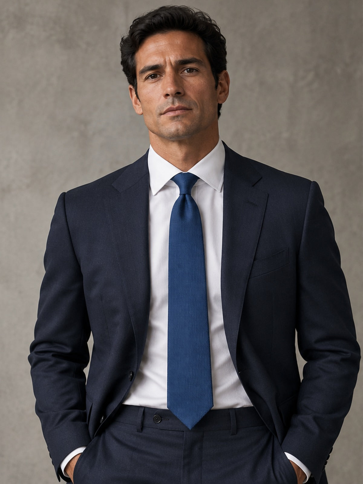 Corbata de Sarga Clásica - Azul Marino