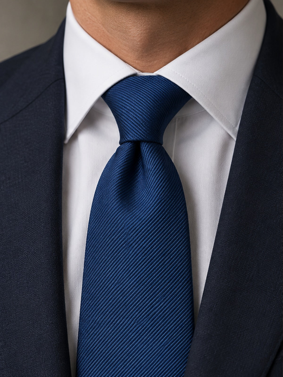 Corbata de Sarga Clásica - Azul Marino