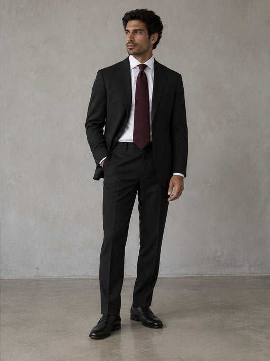 Corbata Elegante Texturizada - Burdeos