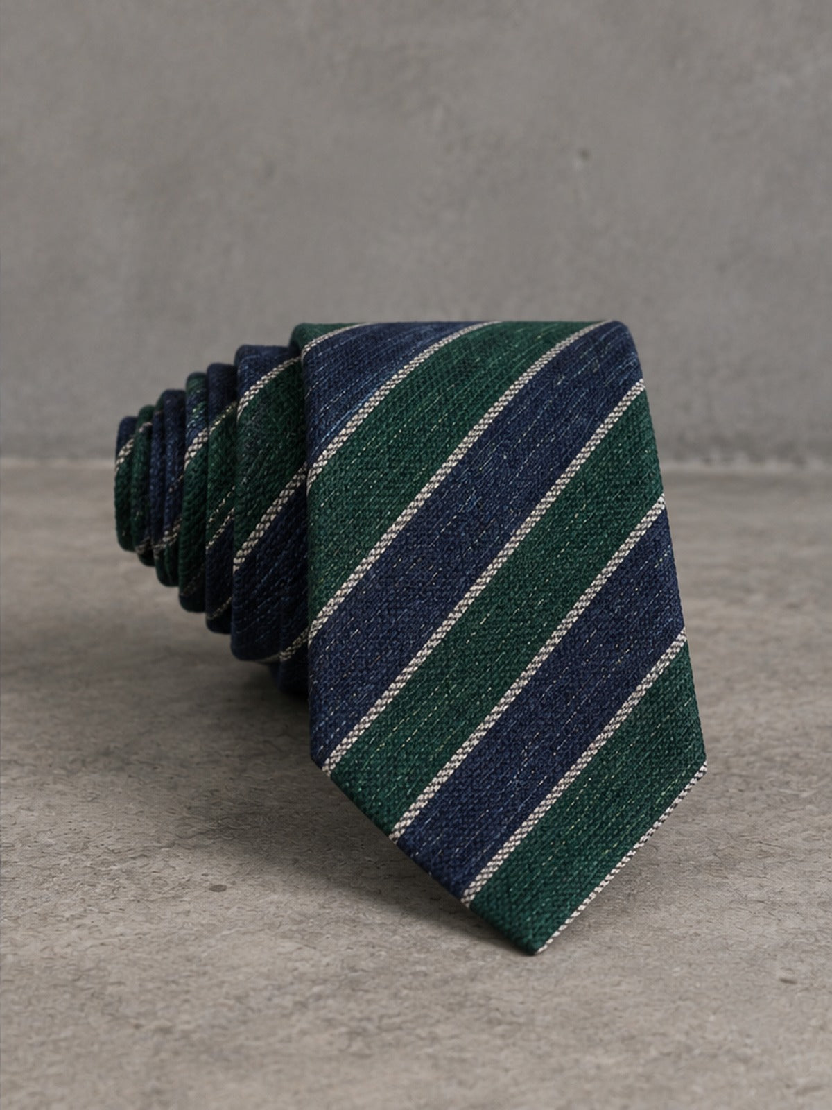 Corbata Rayas Regimental - Verde y Azul