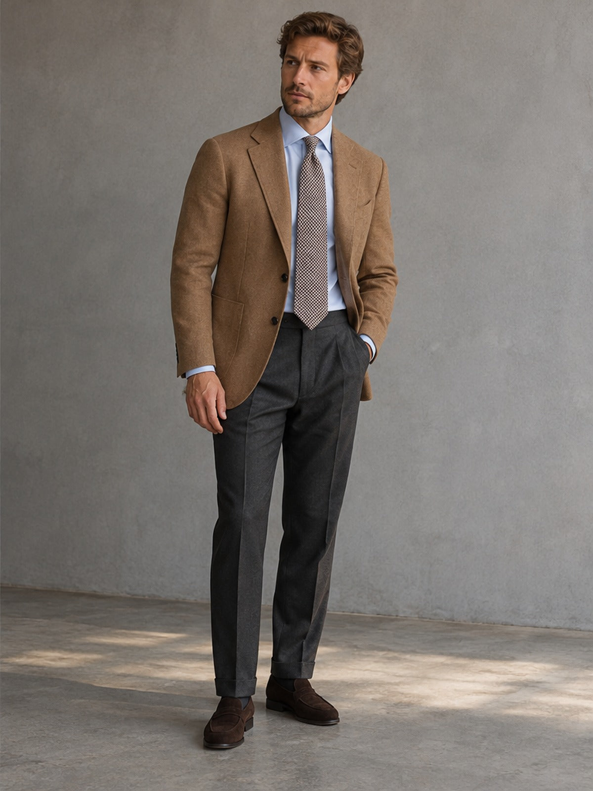 Corbata Pata de Gallo - Marrón