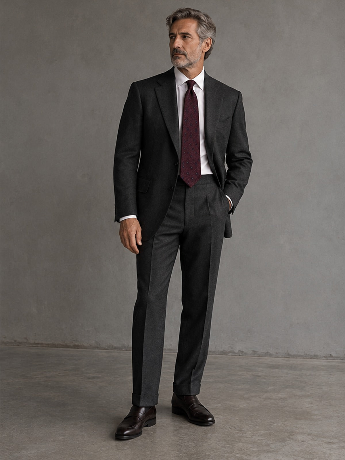 Corbata Estampado Floral - Ciruela