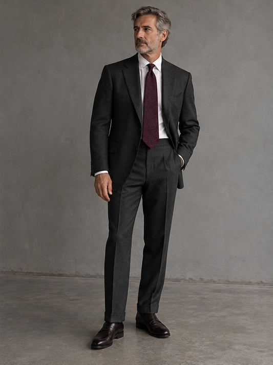 Corbata Estampado Floral - Ciruela