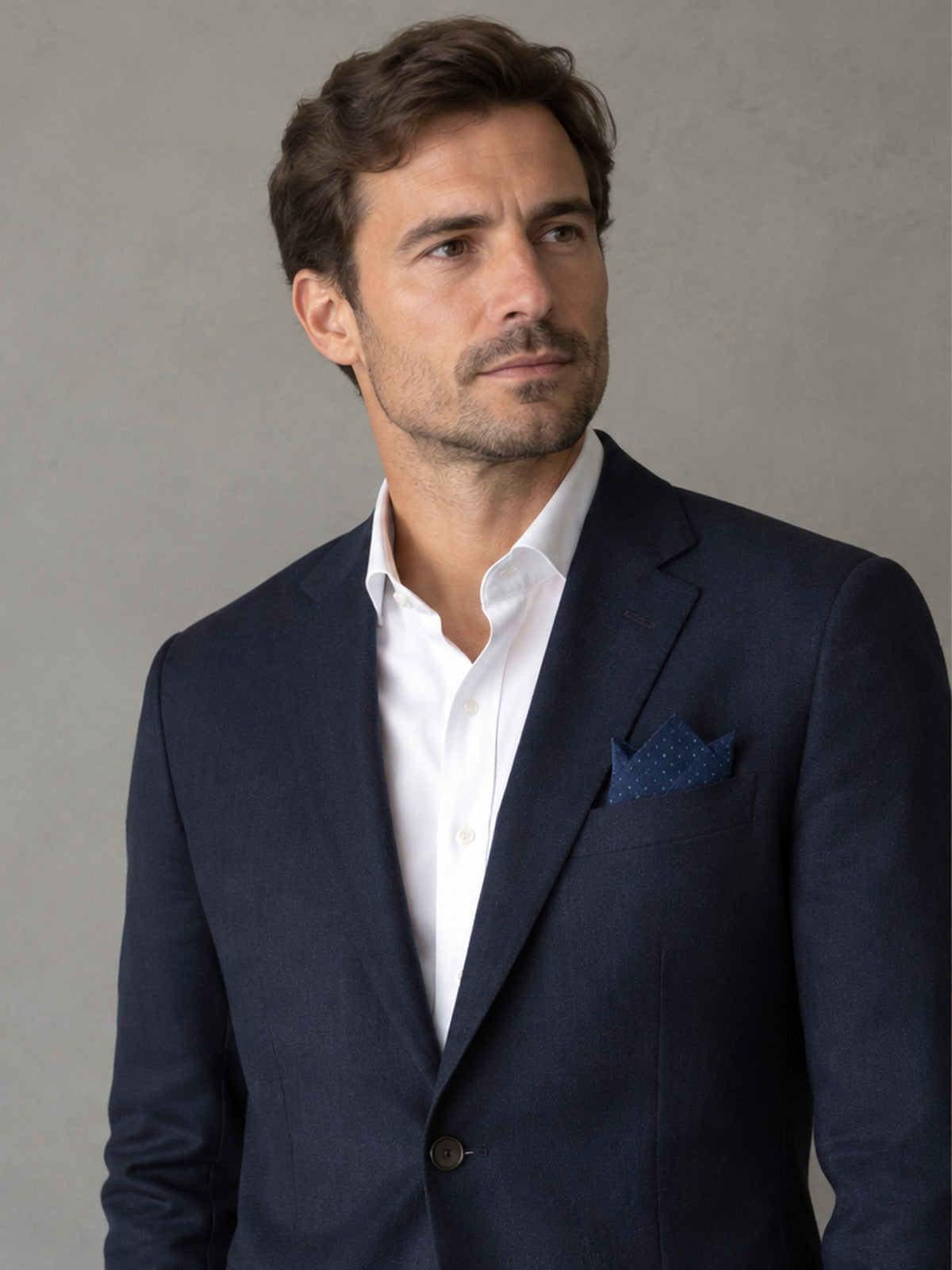Pañuelo de bolsillo - Azul marino lunares verdes