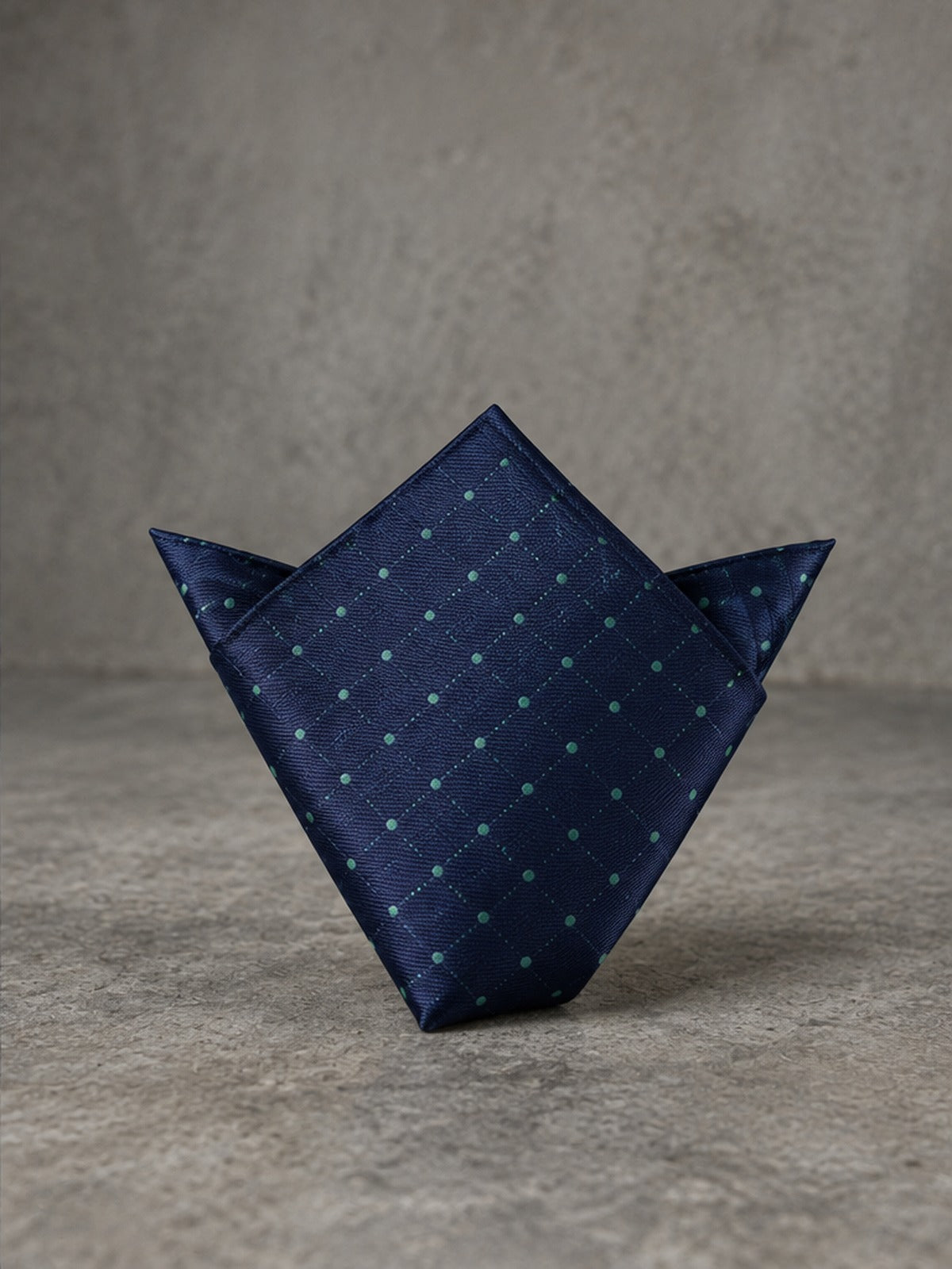 Pañuelo de bolsillo - Azul marino lunares verdes