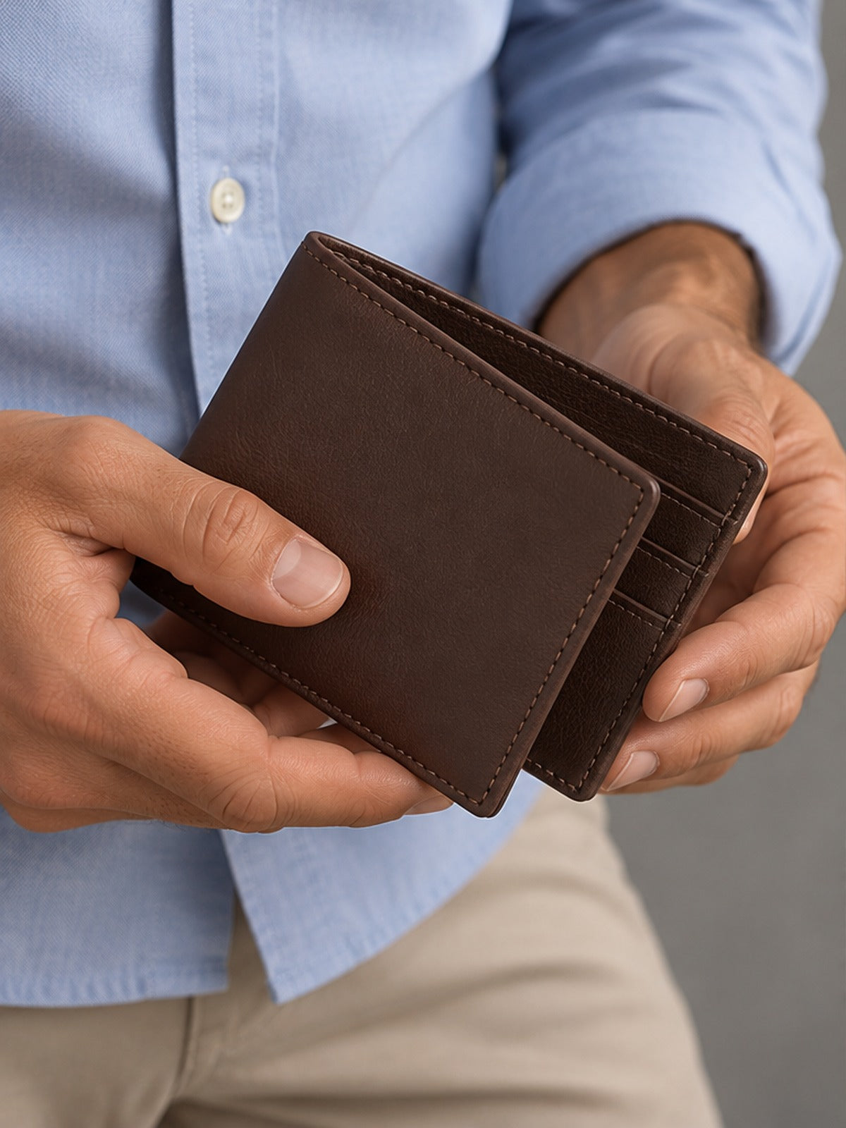 Cartera plegable - Marrón oscuro