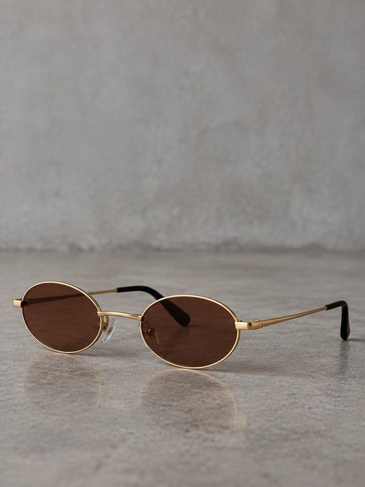 Gafas de Sol Ovaladas Finas - Dorado