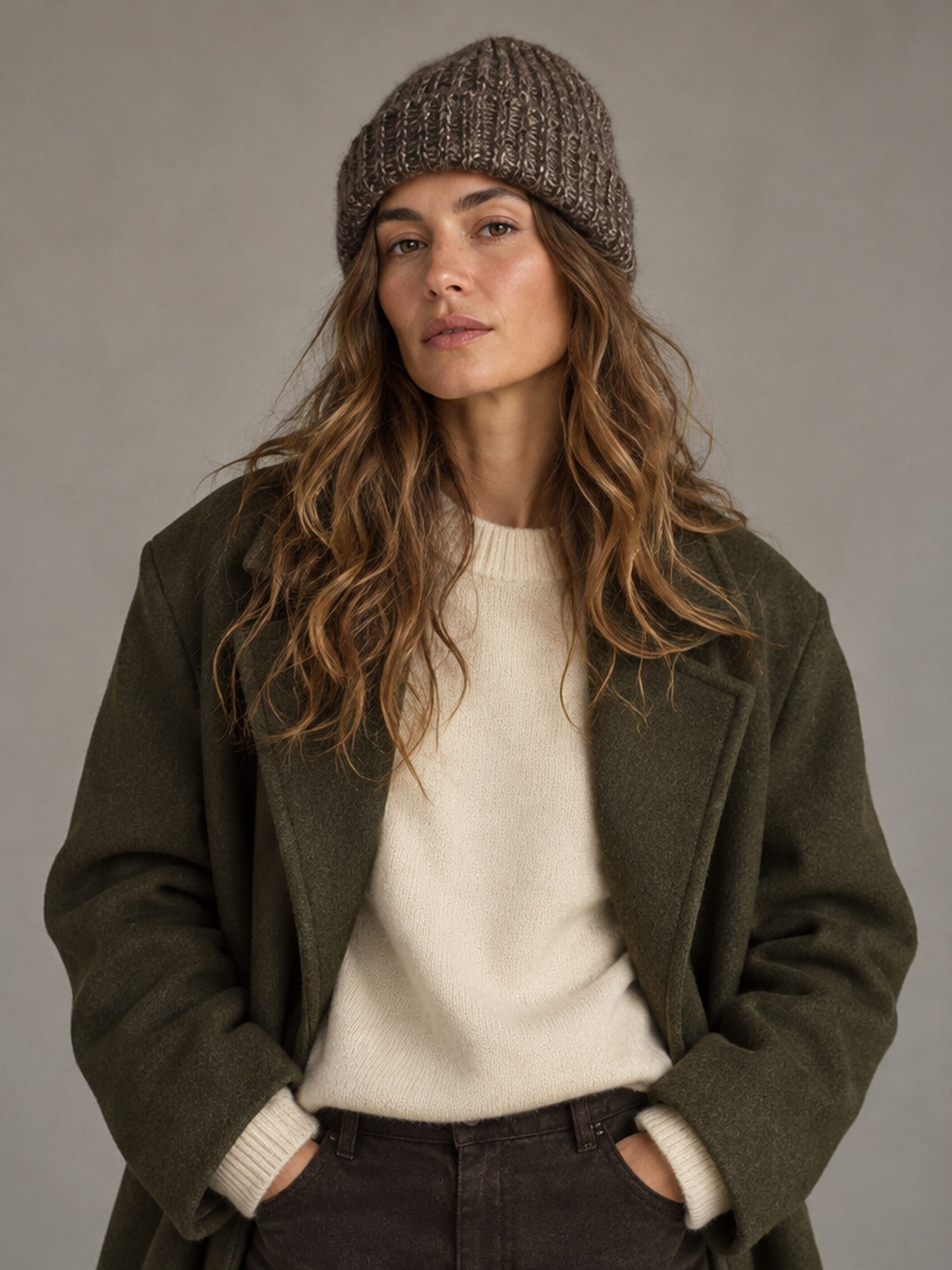 Gorro de Punto Jaspeado - Taupe