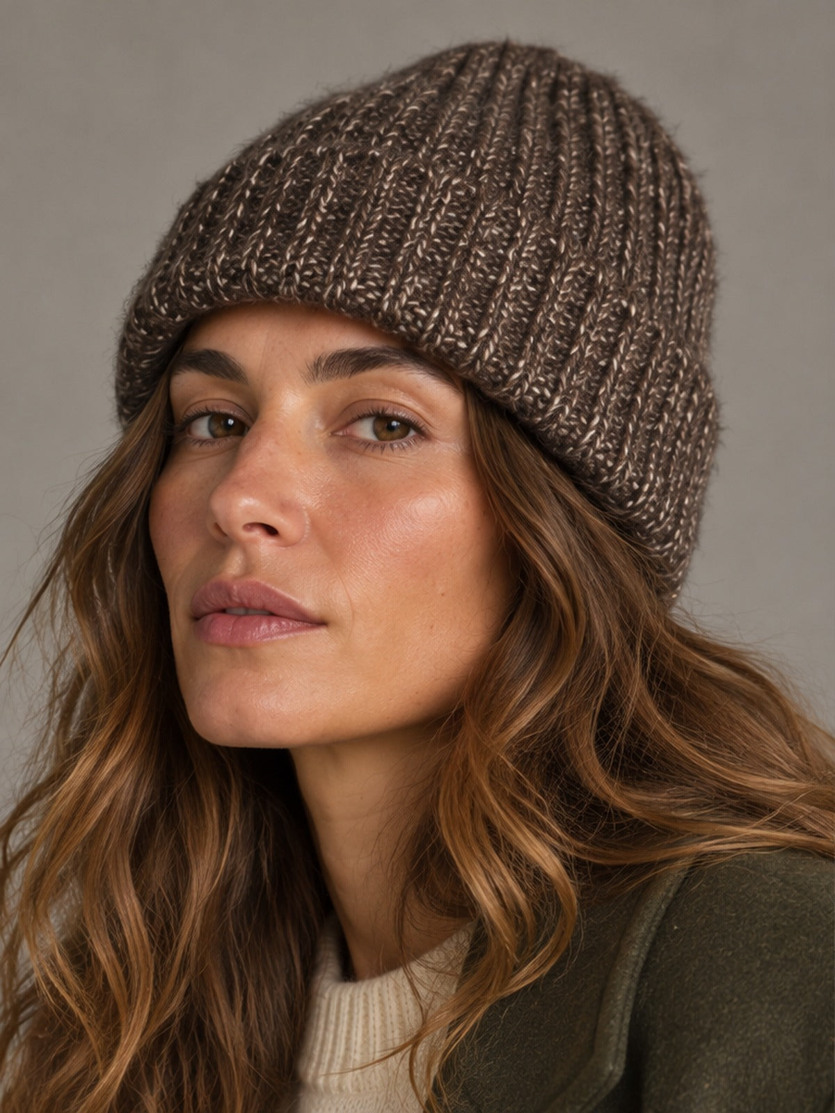 Gorro de Punto Jaspeado - Taupe