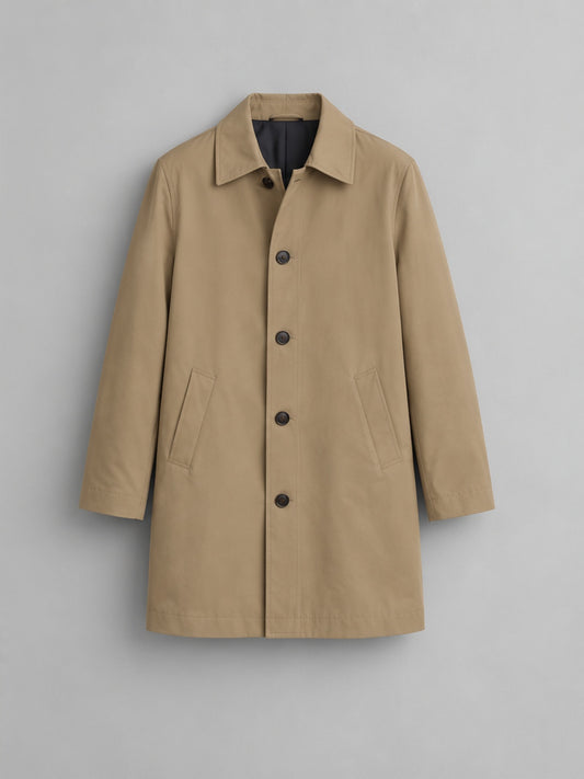 Gabardina Impermeable de Largo Medio - Caqui