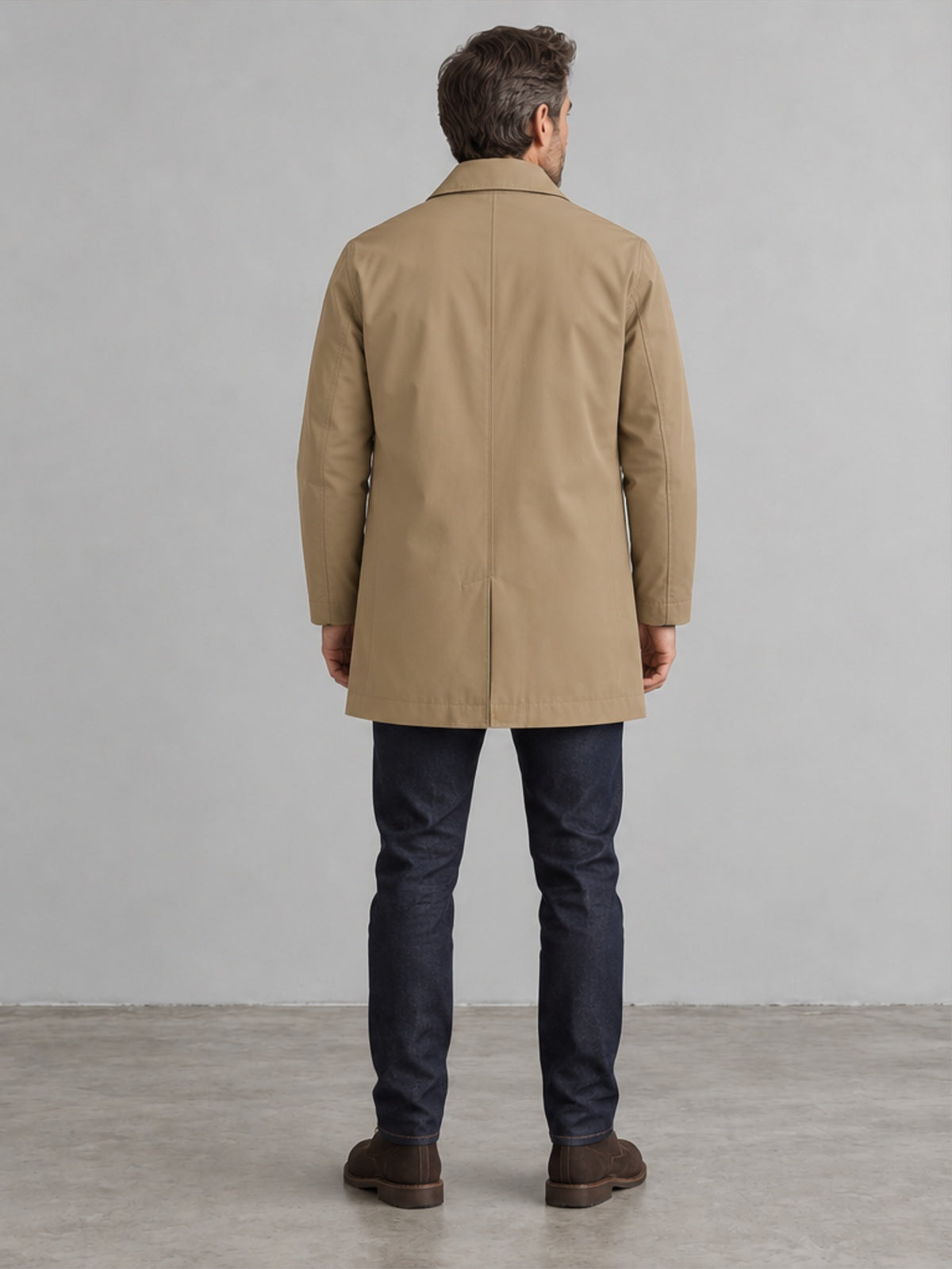 Gabardina Impermeable de Largo Medio - Caqui