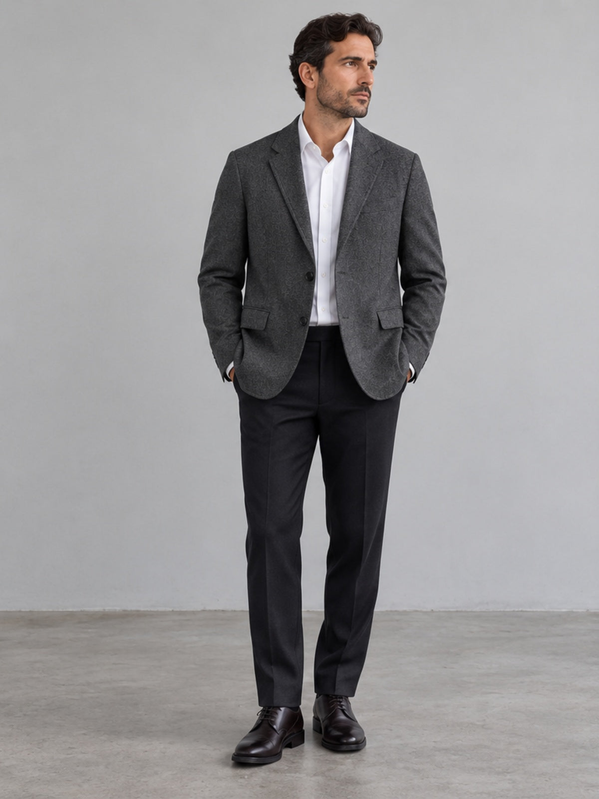 Chaqueta Esencial con Botonadura Sencilla - Gris Oscuro