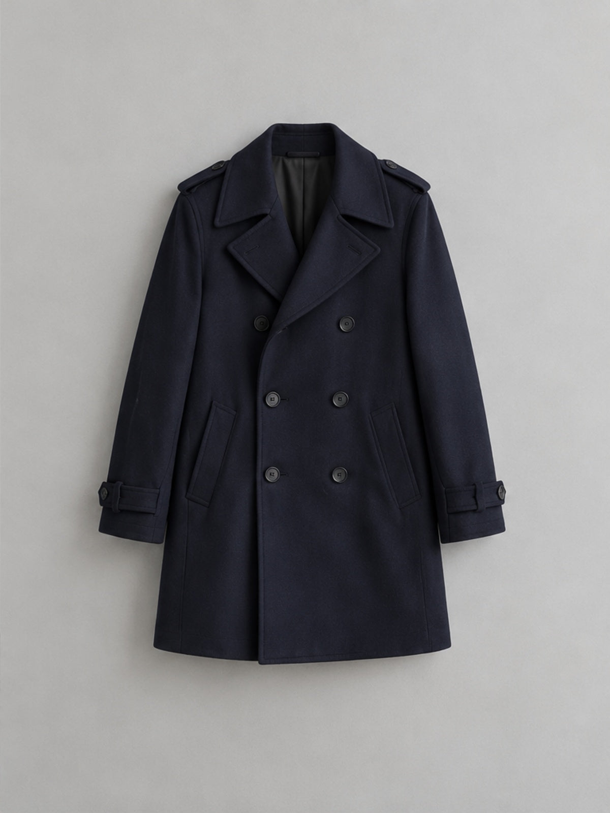 Gabardina Cruzada con Forro Desmontable - Azul Marino