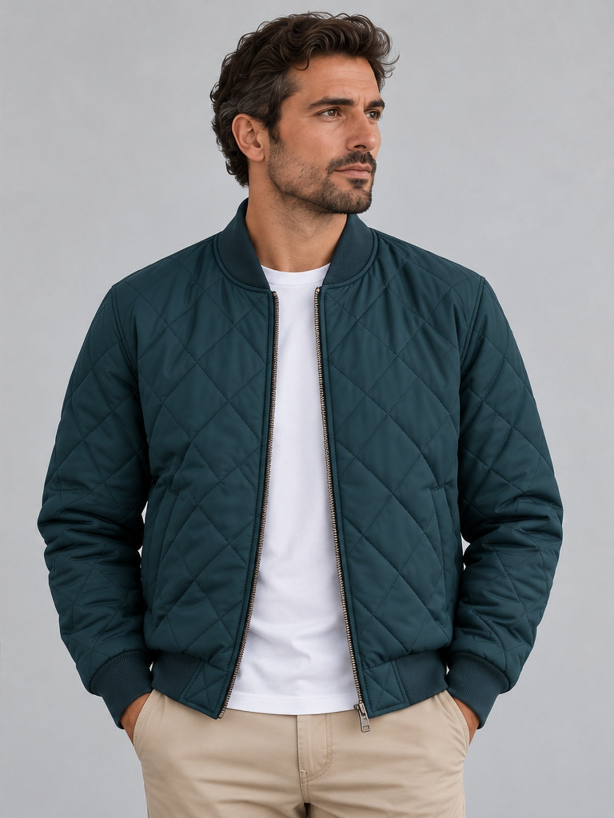 Abrigo Acolchado con Interior Abrigado - Verde