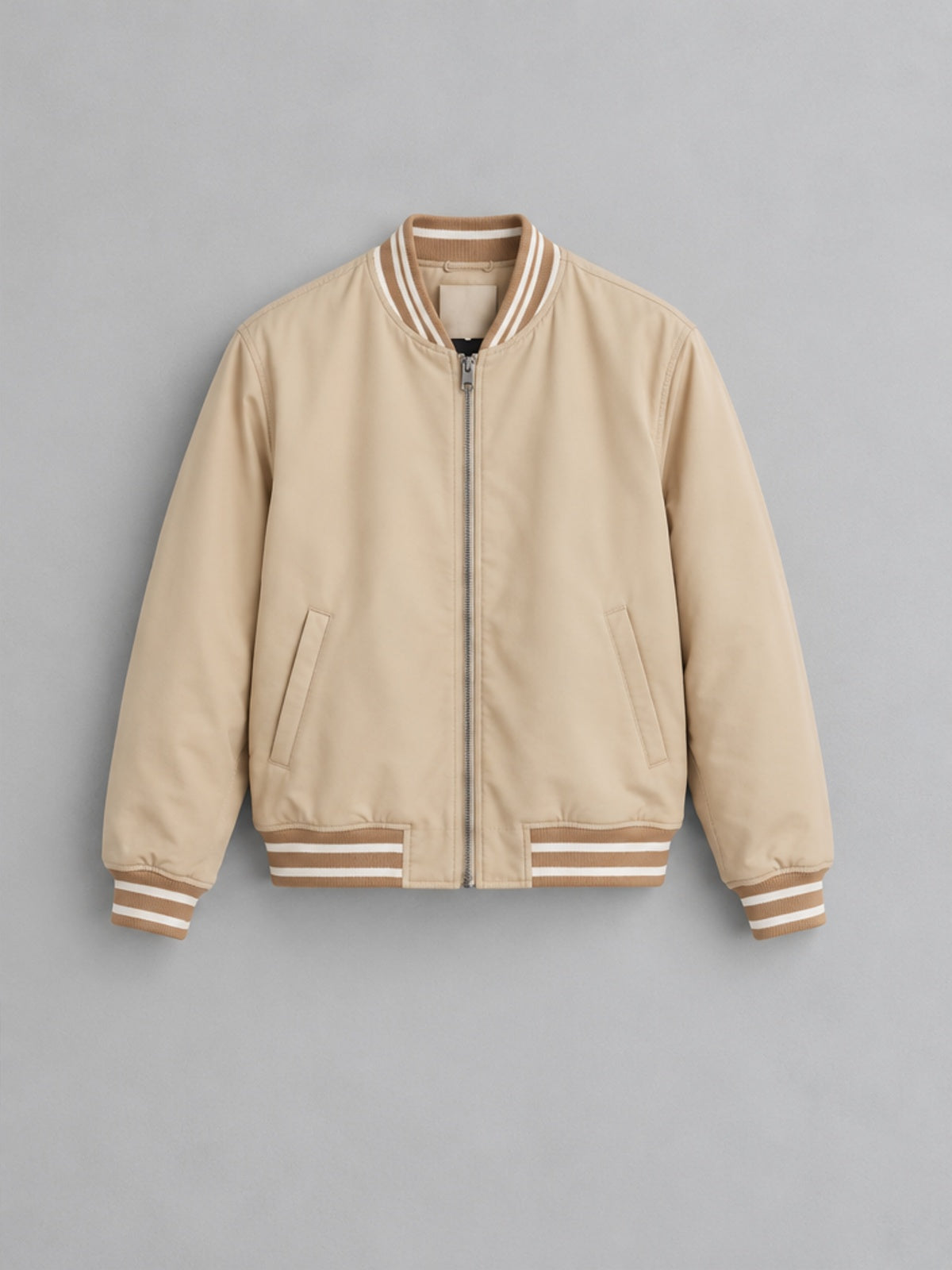 Bomber Elegante Estilo Moto - Beige