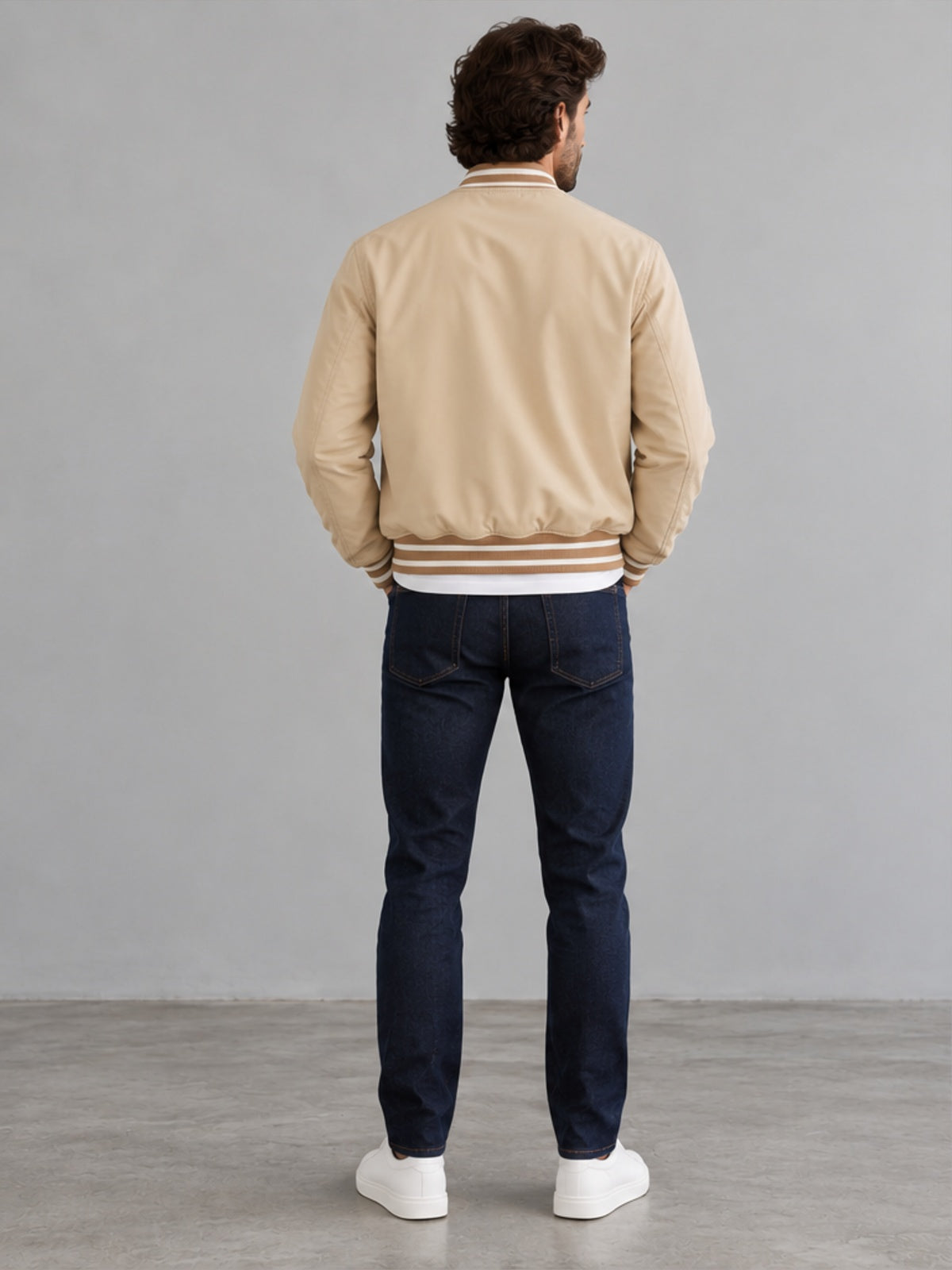 Bomber Elegante Estilo Moto - Beige