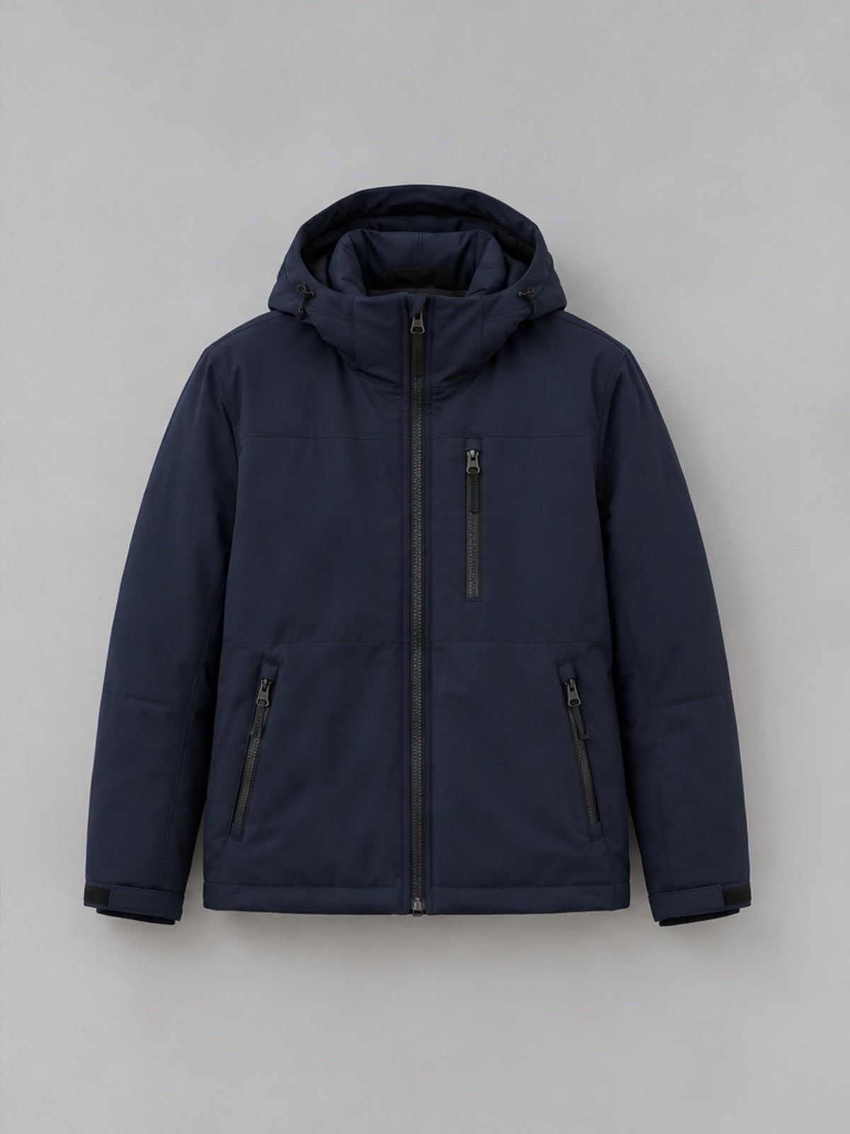 Parka con Capucha y Interior Abrigado - Azul Marino