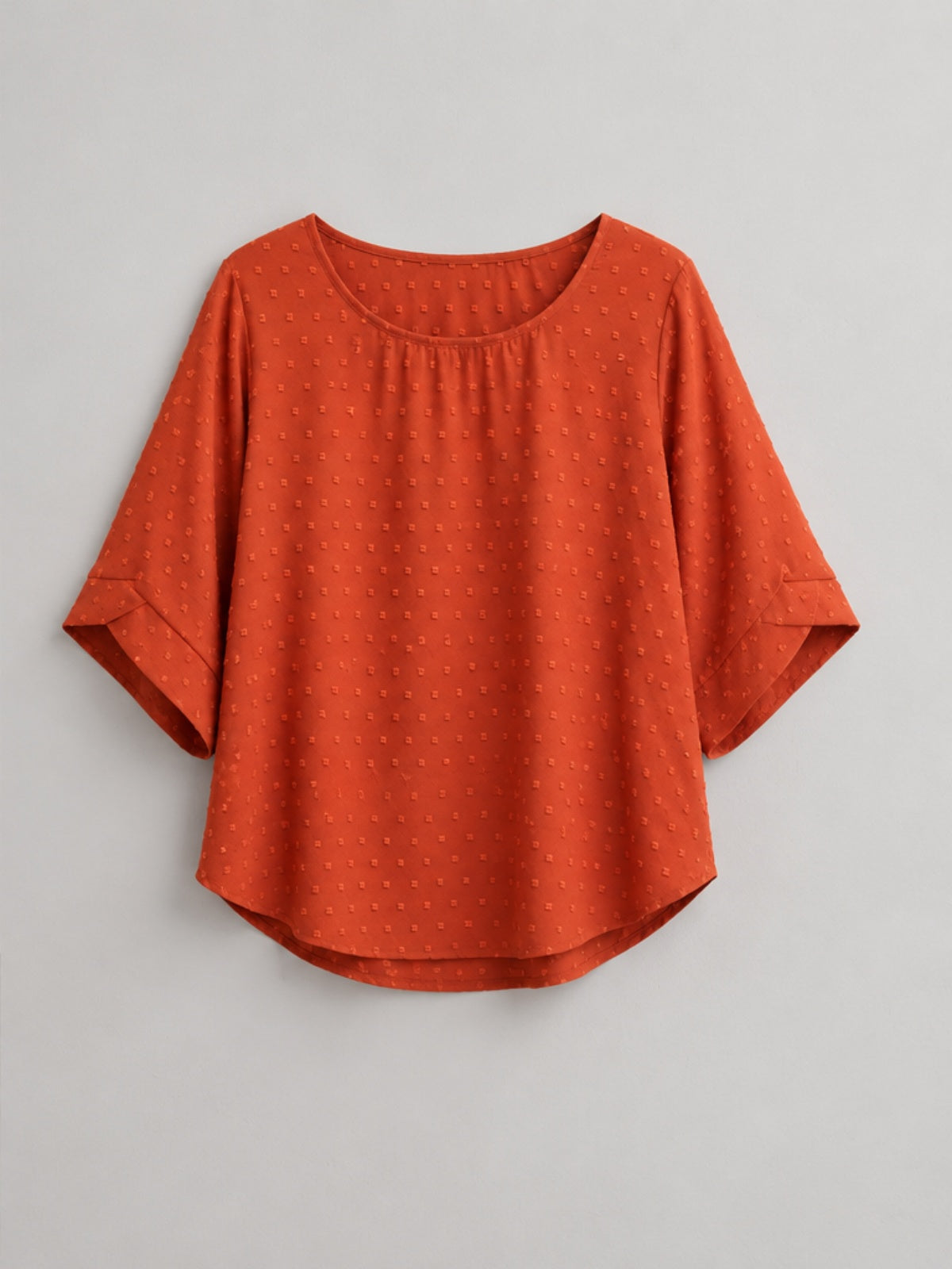 Blusa Texturizada con Manga de Campana - Terracota