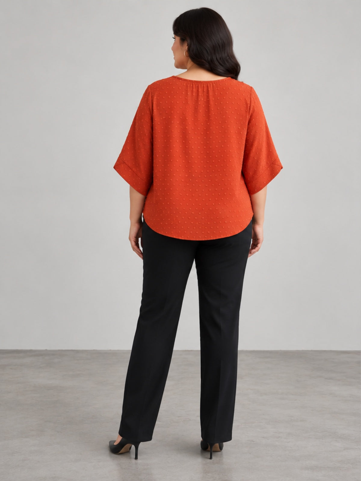 Blusa Texturizada con Manga de Campana - Terracota