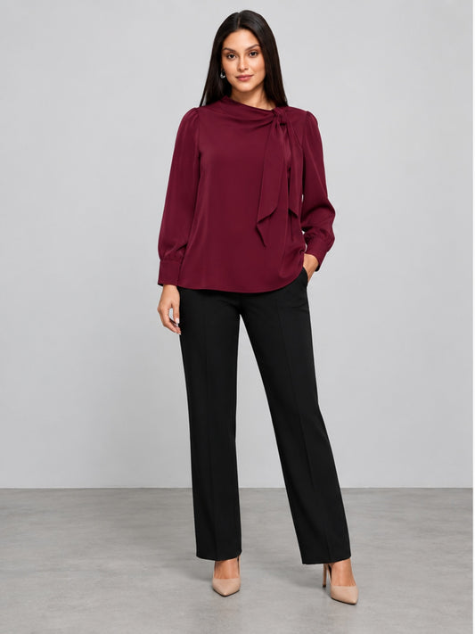Blusa Versátil con Lazada - Burdeos